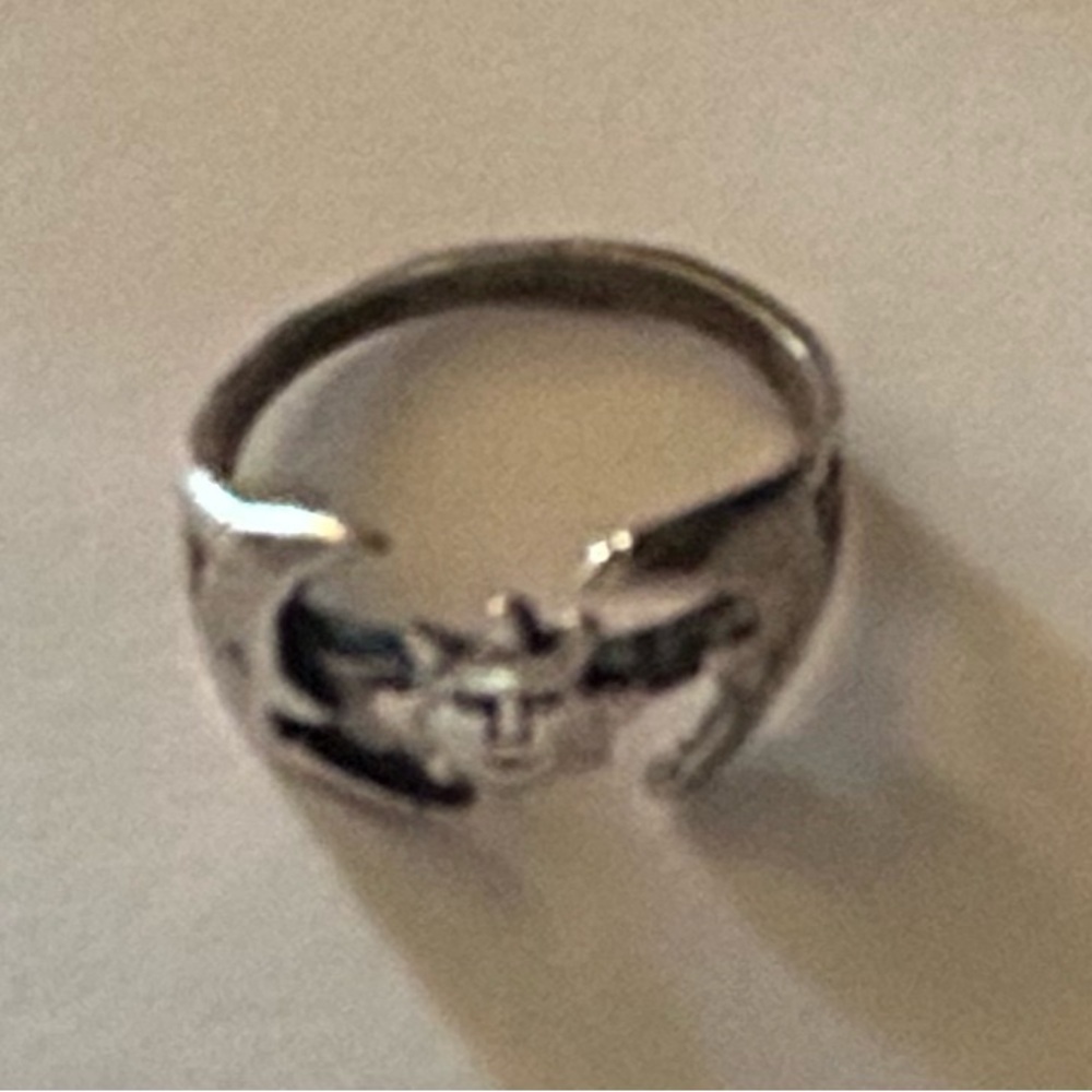 Silver Ring with sun Design